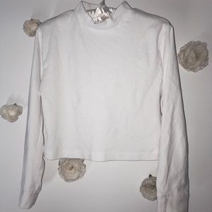 mockneck cropped long sleeve top